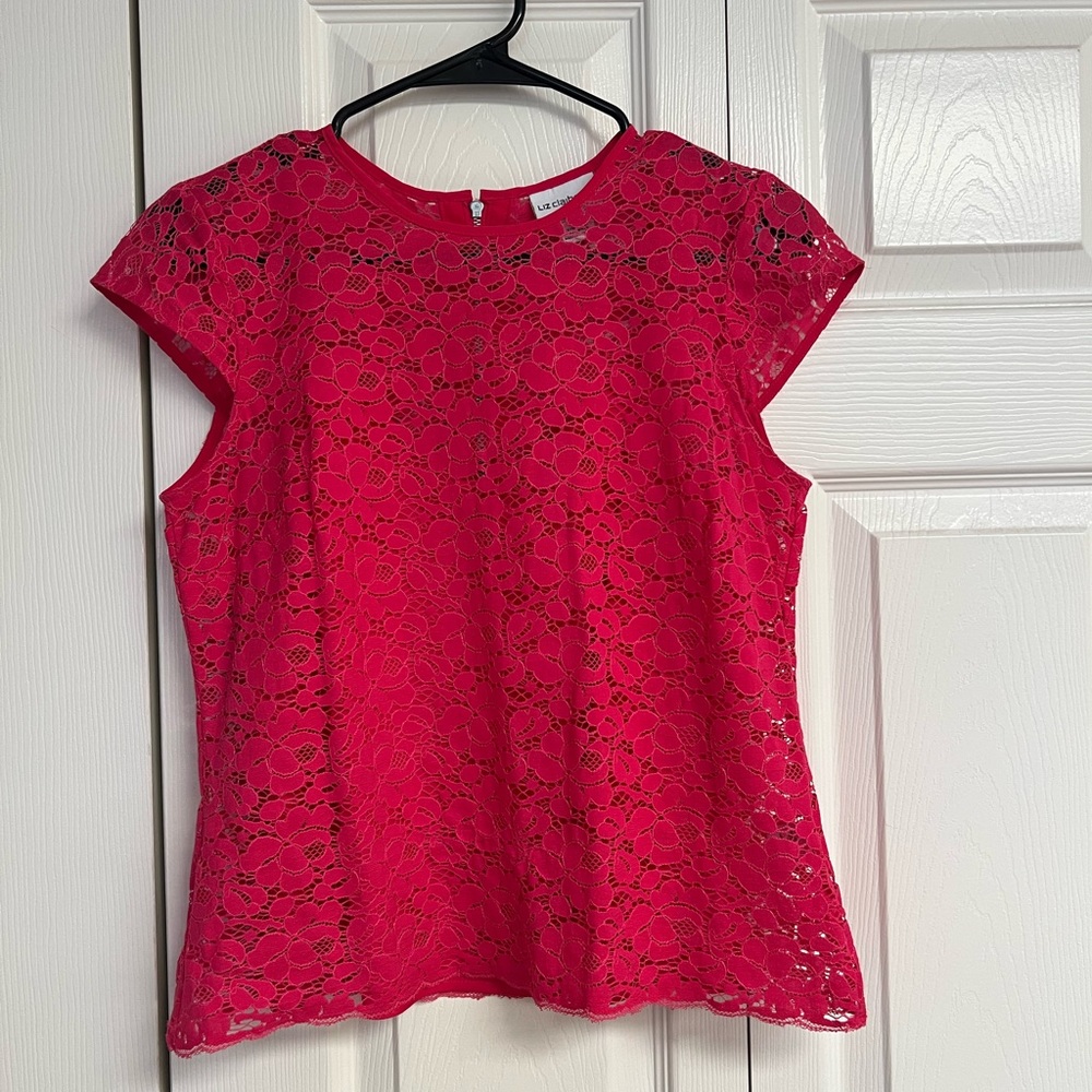 Liz Claiborne Pink Lace Blouse